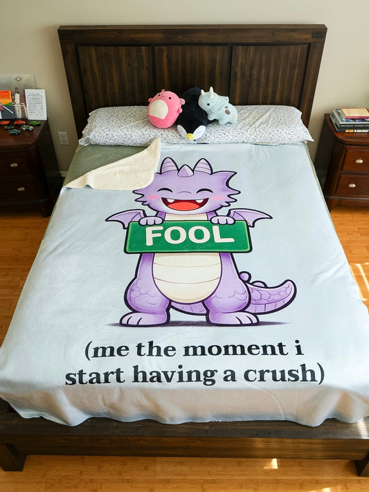 Me The Moment I Start Having A Crush Sherpa Fleece Blanket