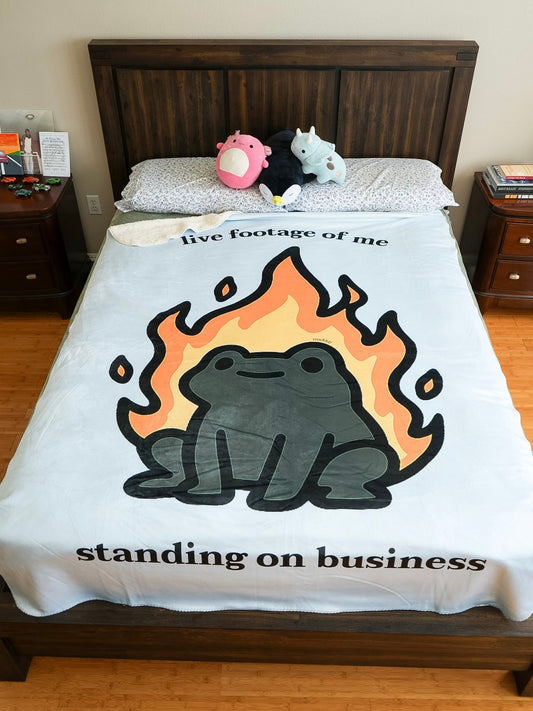Live Footage of Me Standing on Business Sherpa Fleece Blanket