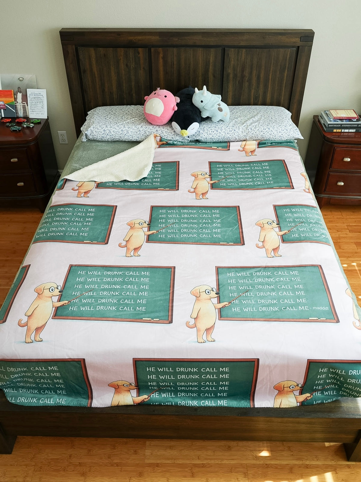 He Will Drunk Call Me Sherpa Fleece Blanket