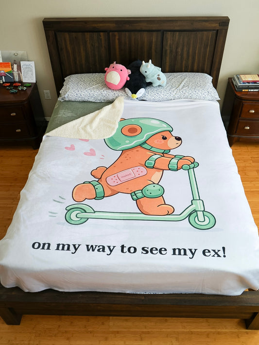 On My Way To See My Ex Sherpa Fleece Blanket